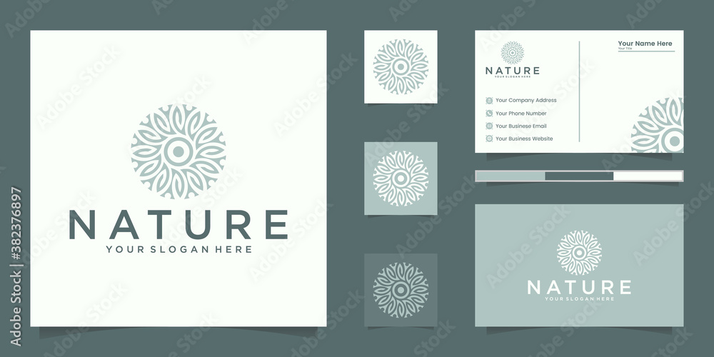 Flower logo design with line art style. logos can be used for spa, beauty salon, decoration, boutique. and business card Flower logo design with line art style. logos can be used for spa, beauty salon, decoration, boutique. and business card