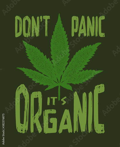 Print with marijuana for a t shirt. Vector illustration