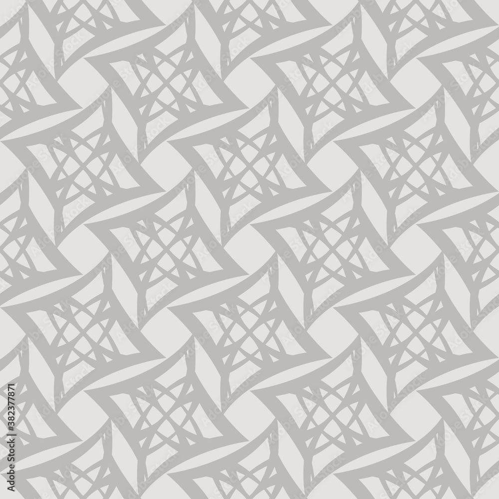 Fototapeta premium Seamless pattern with abstract calligraphic structure. Vector illustration with graphic lines and decorative elements for print or textile. 
