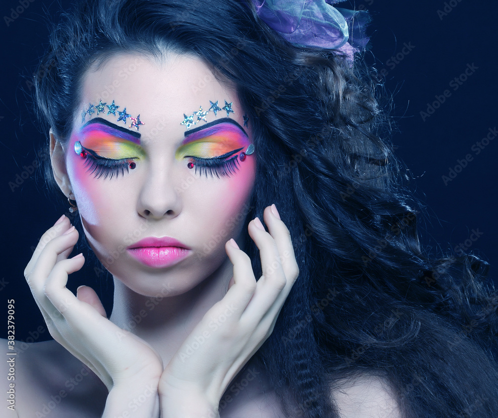 Beautiful lady with artistic make-up. Beautiful lady with artistic make-up.