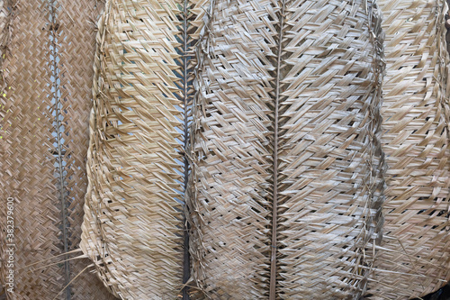 Palm tree woven pattern, handmade wicker bamboo.