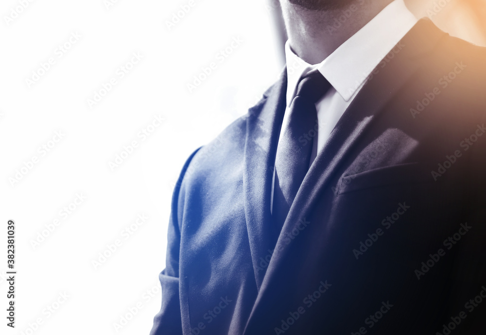 Double exposure of Business people in thoiughful agreement Double exposure of Business people in thoiughful agreement