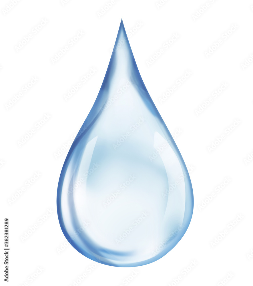 Blue water drop illustration on white background Blue water drop illustration on white background