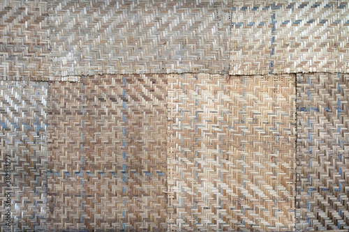 Woven palm wood pattern. Handcraft woven bamboo.