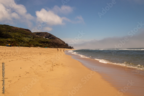 Amazing beach landscape , wiht sea and mountain together , Figueira da Foz , Portugal