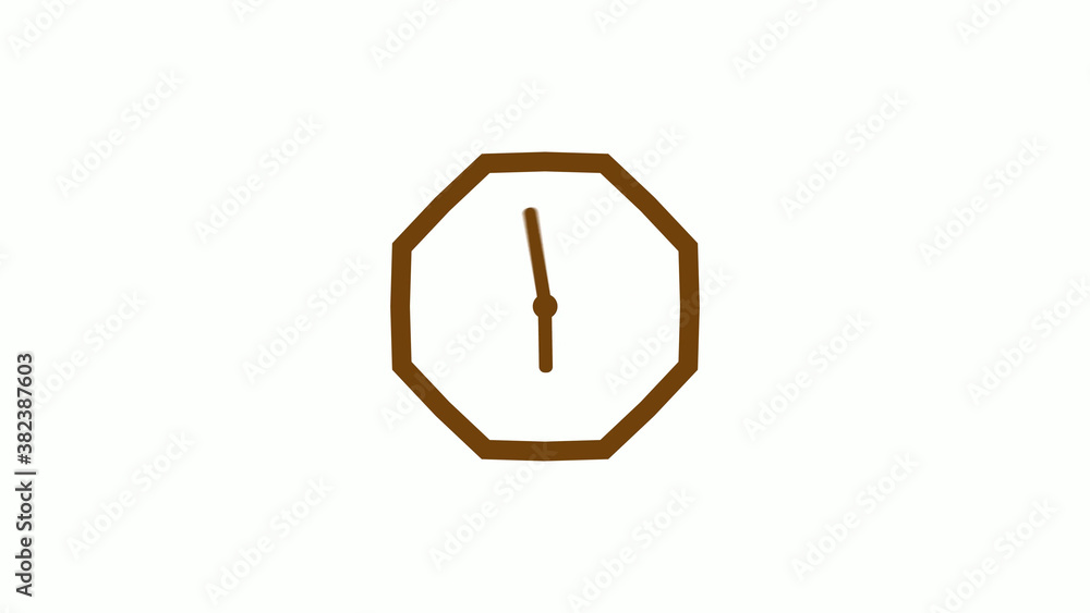 Amazing orange dark counting down clock icon on white background,clock icon