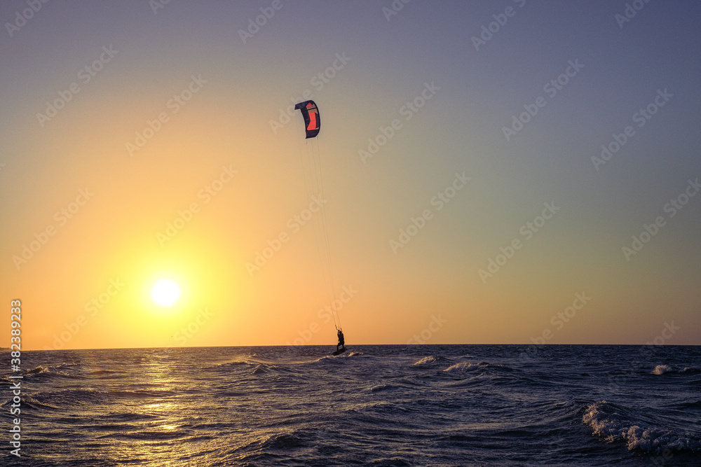 Kitesurfing in the atlantic sea Kitesurfing in the atlantic sea
