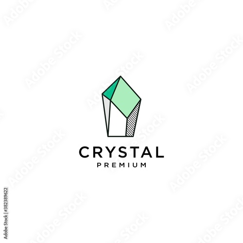 geometric gem stone diamond logo icon design template illustration