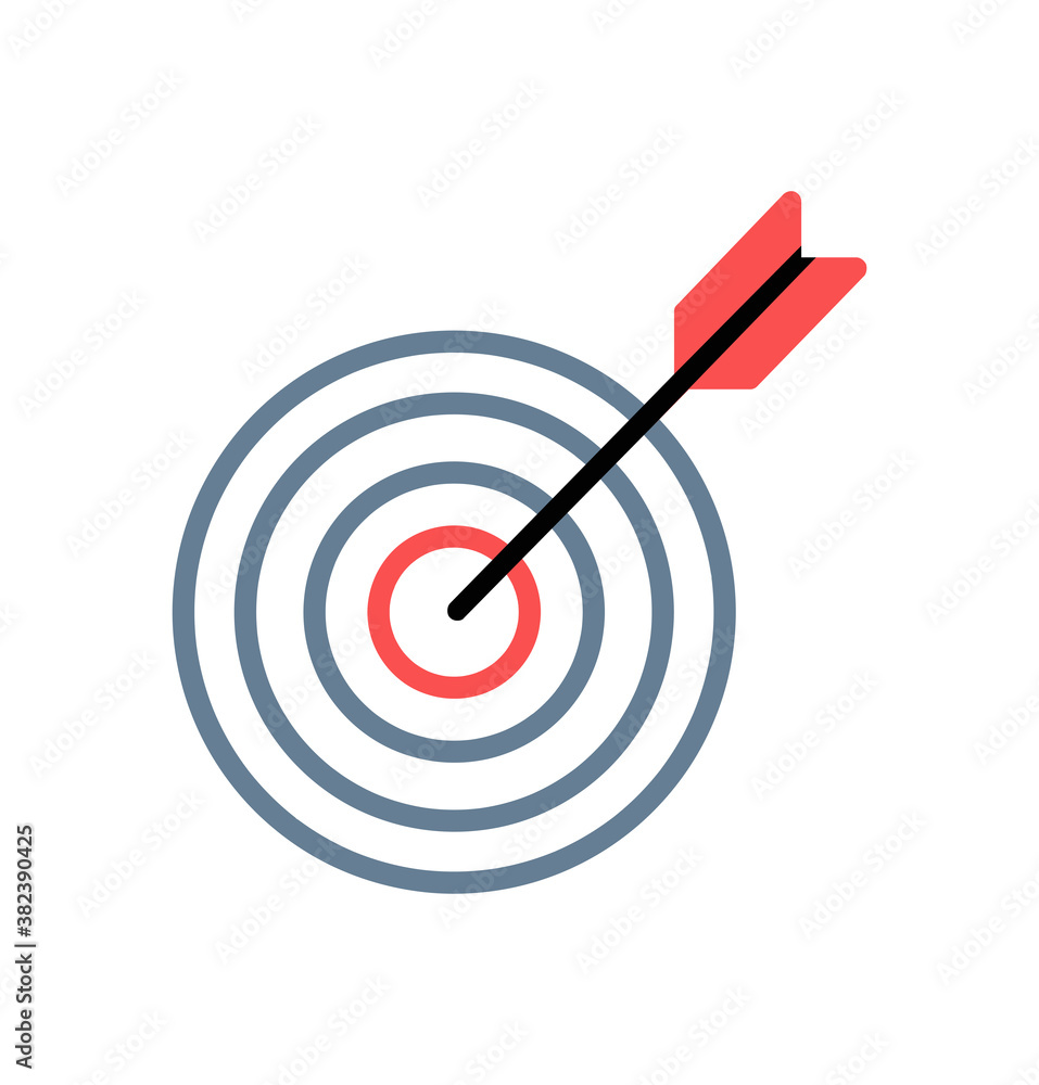 target red with arrow line icon target red with arrow line icon