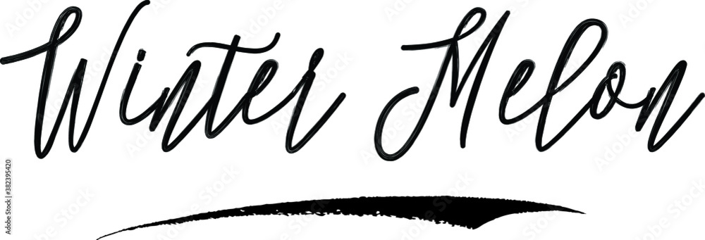 Fototapeta premium Winter melon Brush Calligraphy Handwritten Typography Text on White Background