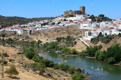 View over Mertola Castle and St. Mary’s Church, Mertola, Alentejo, Portugal