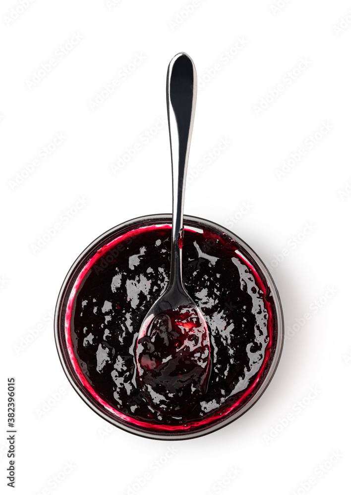 spoon on the saucer with jam spoon on the saucer with jam