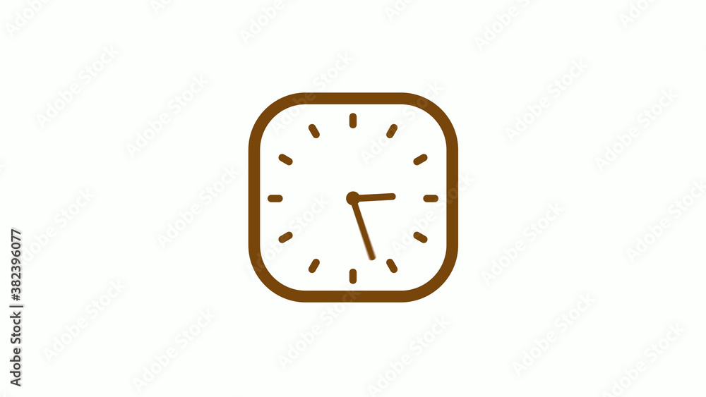 Orange dark square counting down clock icon on white background, New clock icon Orange dark square counting down clock icon on white background, New clock icon