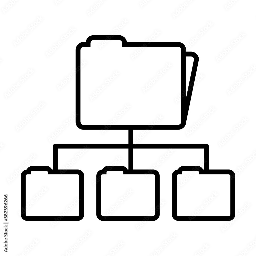 data folders classification icon, line style data folders classification icon, line style