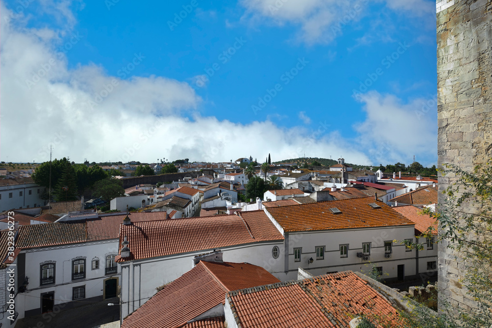 View over red Serpa roofs, Alentejo, Portugal