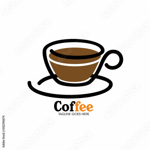 Line Coffee cup logotypes , Hot coffee logo