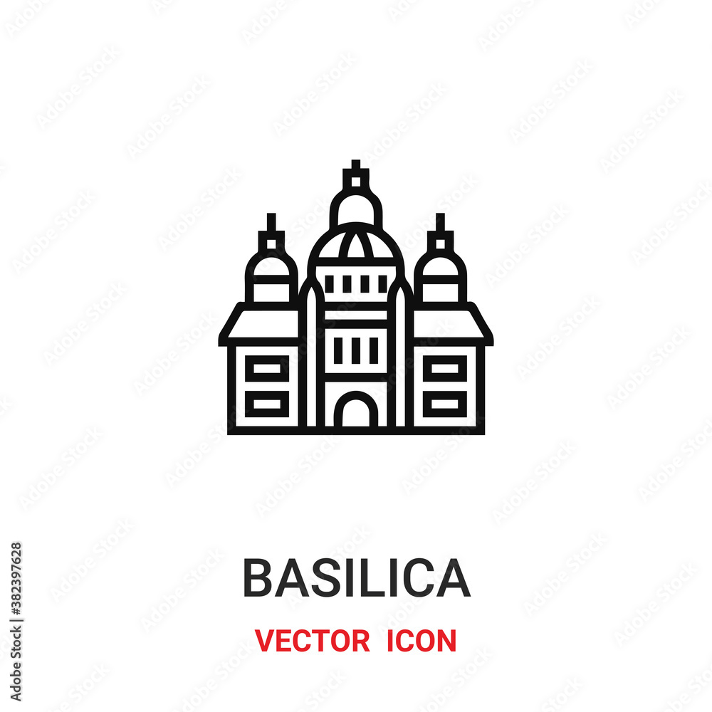 Basilica vector icon. Modern, simple flat vector illustration for website or mobile app.Basilica and İtaly symbol, logo illustration. Pixel perfect vector graphics	