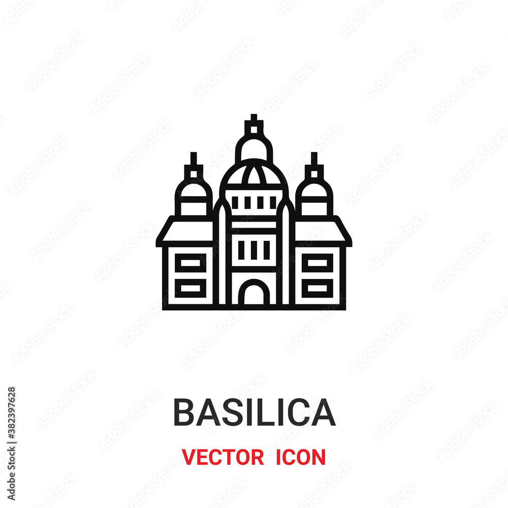 Basilica vector icon. Modern, simple flat vector illustration for website or mobile app.Basilica and İtaly symbol, logo illustration. Pixel perfect vector graphics Basilica vector icon. Modern, simple flat vector illustration for website or mobile app.Basilica and İtaly symbol, logo illustration. Pixel perfect vector graphics