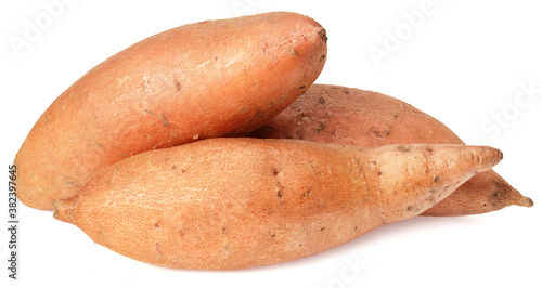 Sweet potatoes isolated on a white background