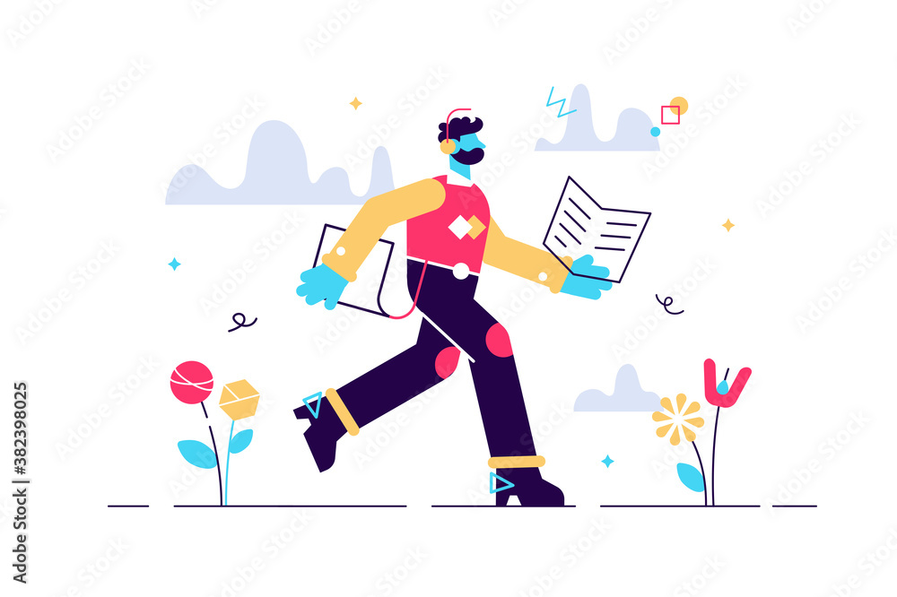 Cartoon vector illustration of man run Cartoon vector illustration of man run