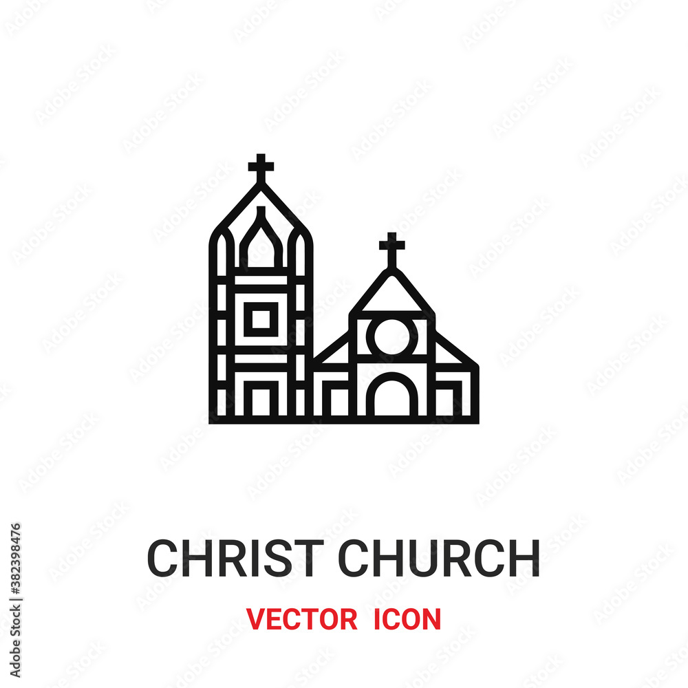 christ church icon vector symbol. christ church symbol icon vector for your design. Modern outline icon for your website and mobile app design.