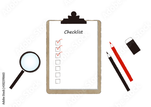 クリップボードとチェックリスト Clipboard and checklist
