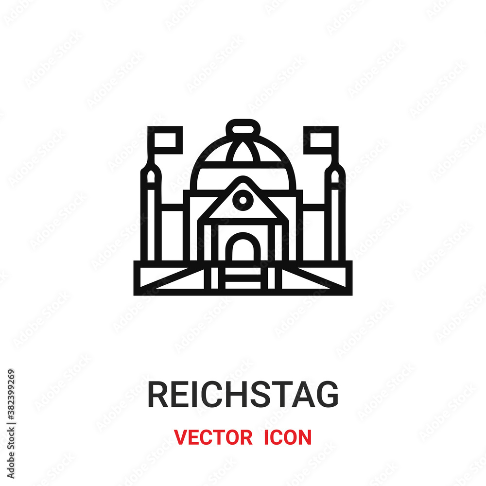 Reichstag vector icon. Modern, simple flat vector illustration for website or mobile app.Germany or Berlin symbol, logo illustration. Pixel perfect vector graphics	