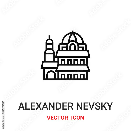 Alexander Nevsky cathedral vector icon . Modern, simple flat vector illustration for website or mobile app. Alexander Nevsky cathedral symbol, logo illustration. Pixel perfect vector graphics	