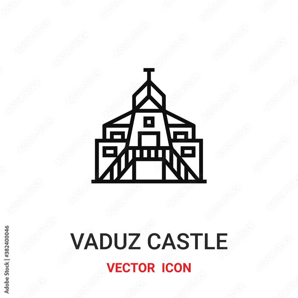 Fototapeta premium vaduz castle icon vector symbol. vaduz castle symbol icon vector for your design. Modern outline icon for your website and mobile app design.