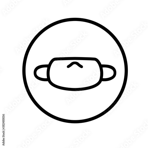 Safety sign, Wear dust mask.Medical mask icon isolated.Safety breathing masks.	
