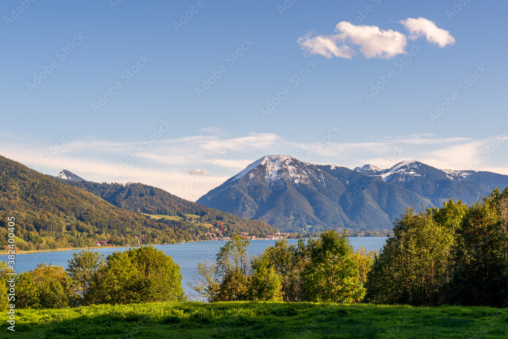 Landscape with lake and mountains