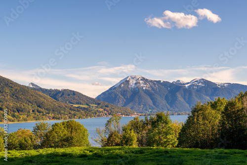 Landscape with lake and mountains