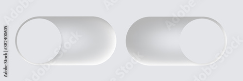 Switch slide vector illustration in modern neumorphism style, neomorphic slides illustration