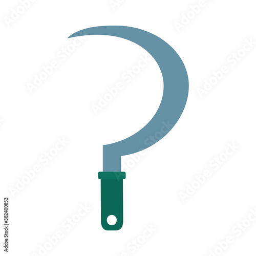 gardening sickle icon, flat style
