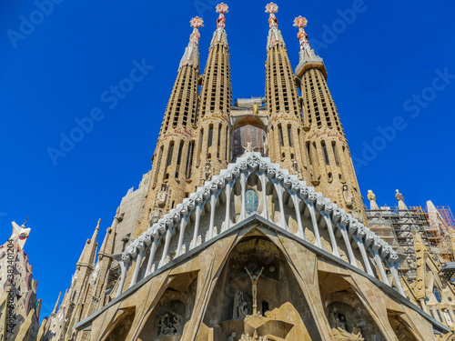 The Sagrada Familia, is a huge Roman Catholic basilica in Barcelona, Spain designed by Antoni Gaudi and is a UNESCO World Heritage Site.