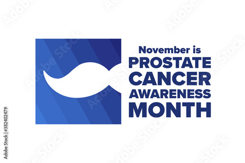 Prostate Cancer Awareness Month. No shave november. Holiday concept. Template for background, banner, card, poster with text inscription. Vector EPS10 illustration.
