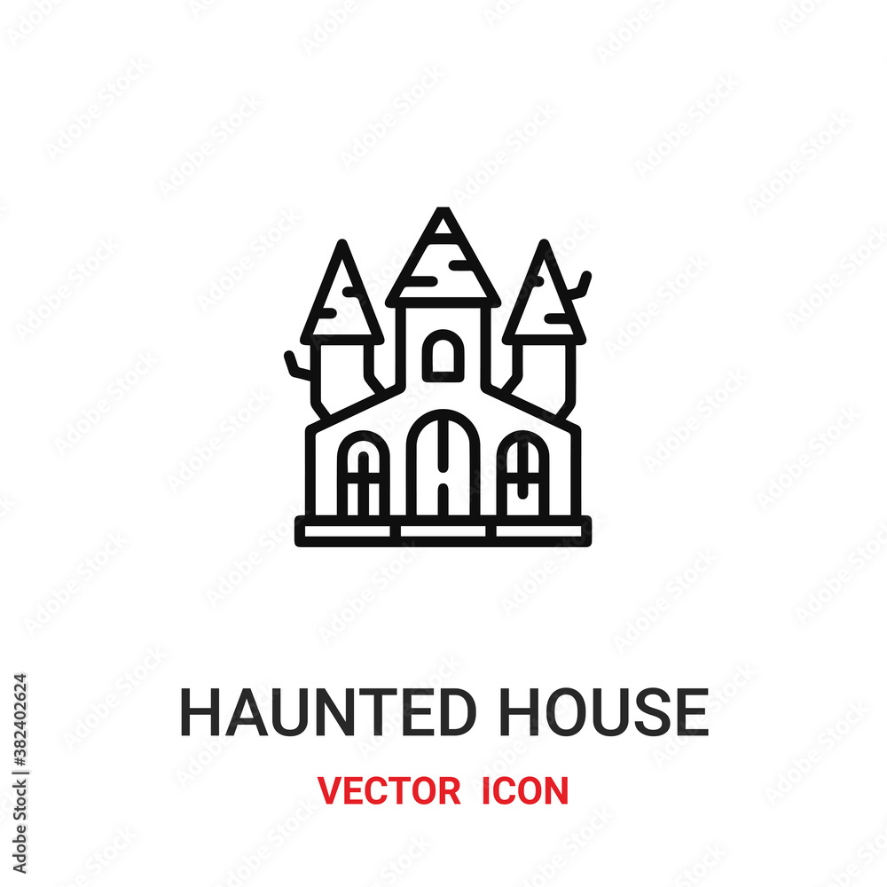 Haunted house vector icon. Modern, simple flat vector illustration for website or mobile app.House symbol, logo illustration. Pixel perfect vector graphics	