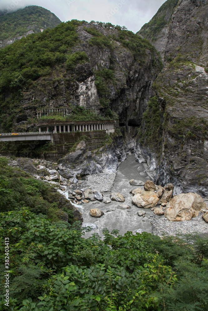 View of nature landscape mountain in taroko National park at Hualien,taiwan.