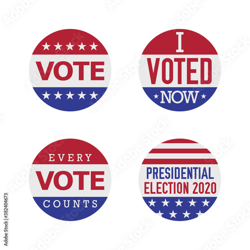 Voting badge vector set