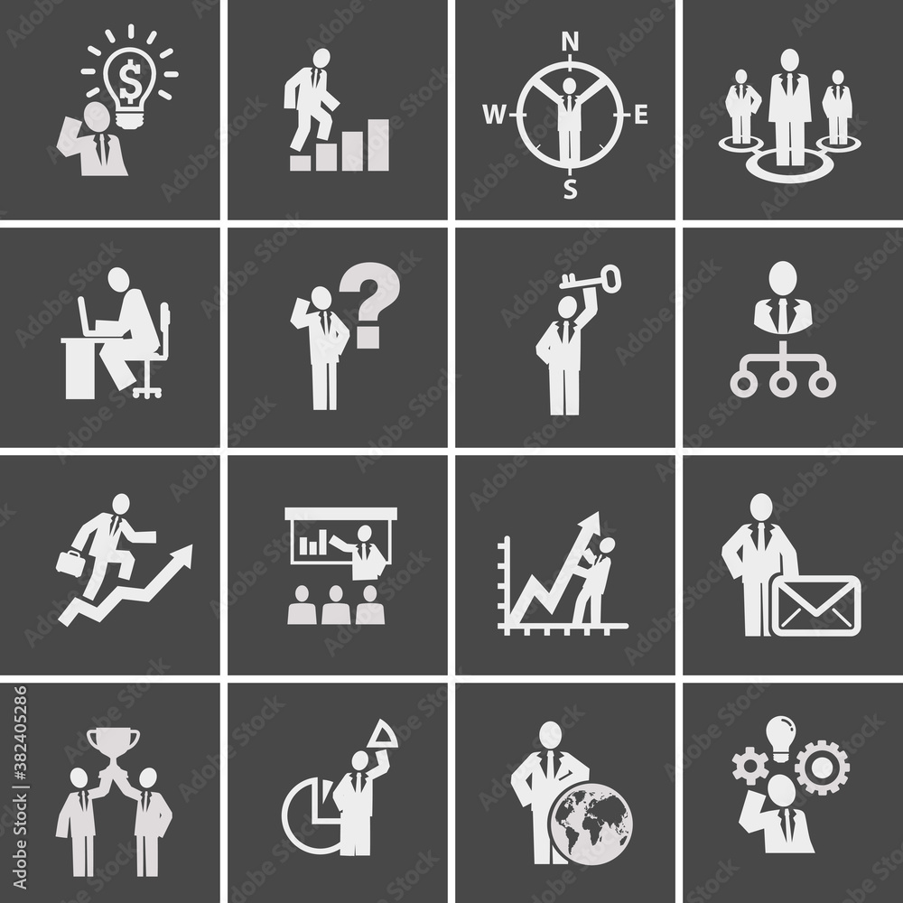 Office workers business Icons goals and growth Office workers business Icons goals and growth