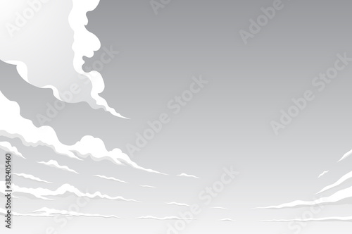 空　雲　漫画風背景素材