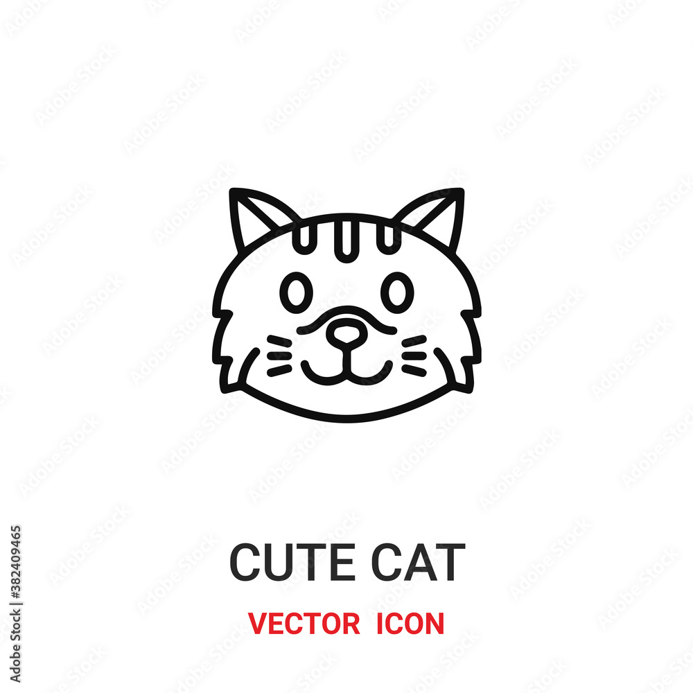 cute cat icon vector symbol. cute cat symbol icon vector for your design. Modern outline icon for your website and mobile app design. cute cat icon vector symbol. cute cat symbol icon vector for your design. Modern outline icon for your website and mobile app design.