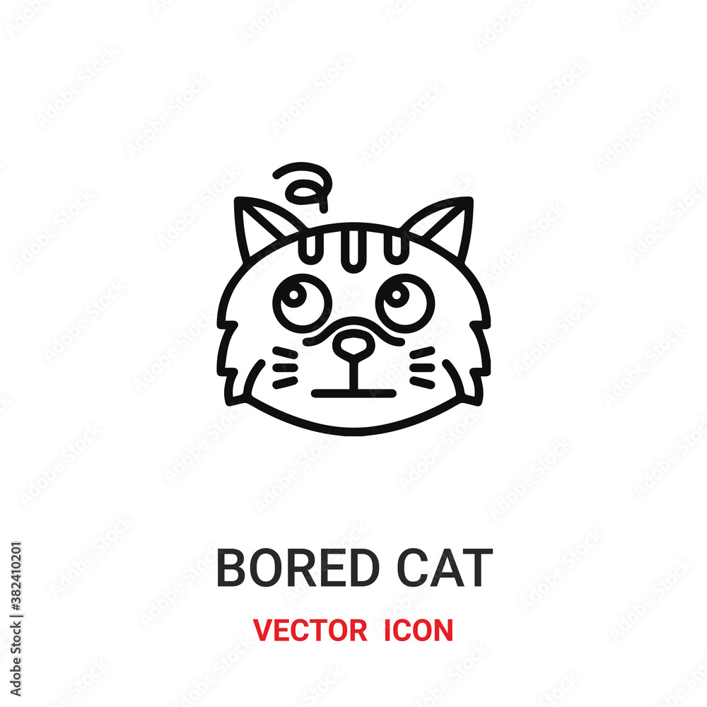 bored cat icon vector symbol. bored cat symbol icon vector for your design. Modern outline icon for your website and mobile app design.