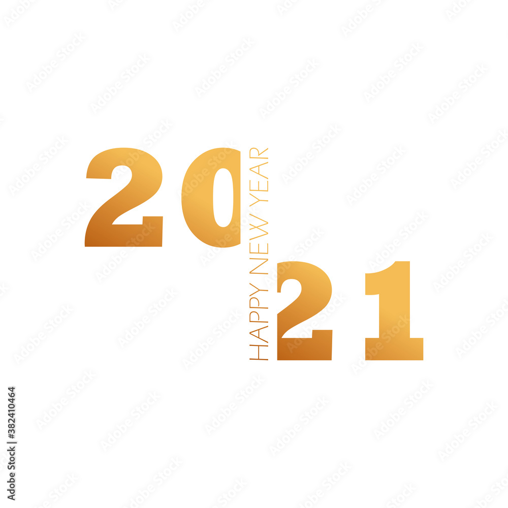Happy new year 2021 gold gradient style icon vector design Happy new year 2021 gold gradient style icon vector design