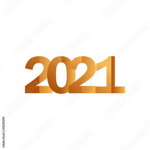 geometric 2021 gold gradient style icon vector design