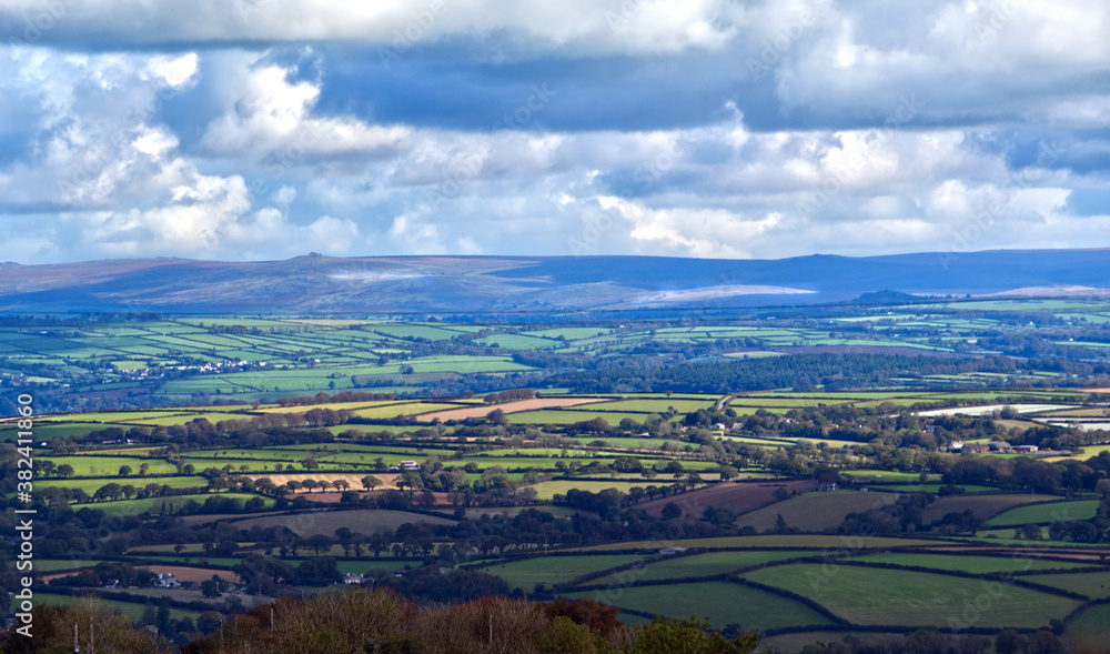 Fototapeta premium View from the top of Bodmin Moor, Cornwall 