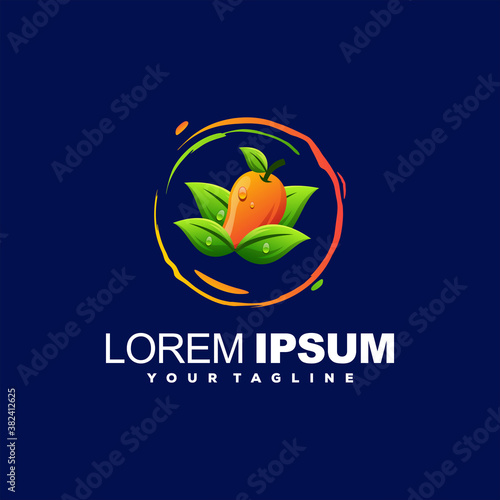 mango natural gradient logo design