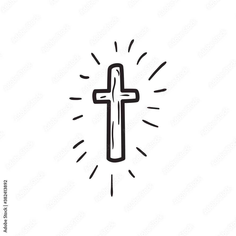 cross with lines free form line style icon vector design cross with lines free form line style icon vector design