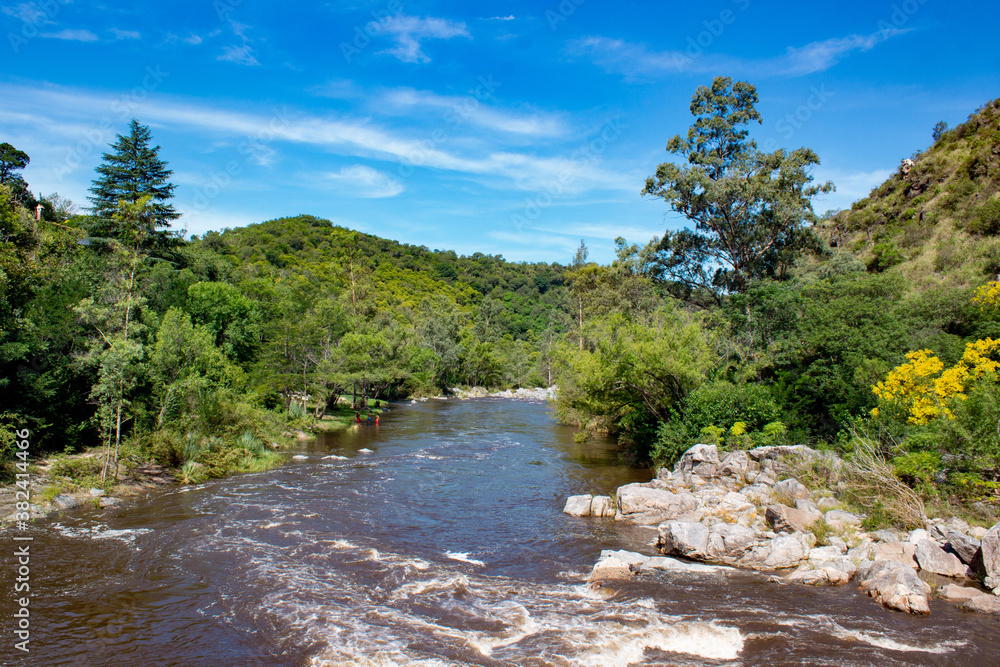 View of the Anisacate River on a sunny day, in La Bolsa, Crodoba View of the Anisacate River on a sunny day, in La Bolsa, Crodoba
