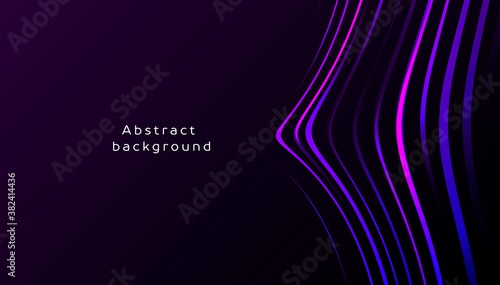 Abstract composition with smooth stripes to the right edge, flowing to the center, forming fluid abstract shape, with place for copy